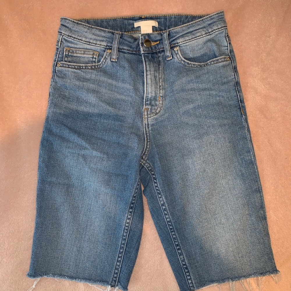 Long-line Denim shorts